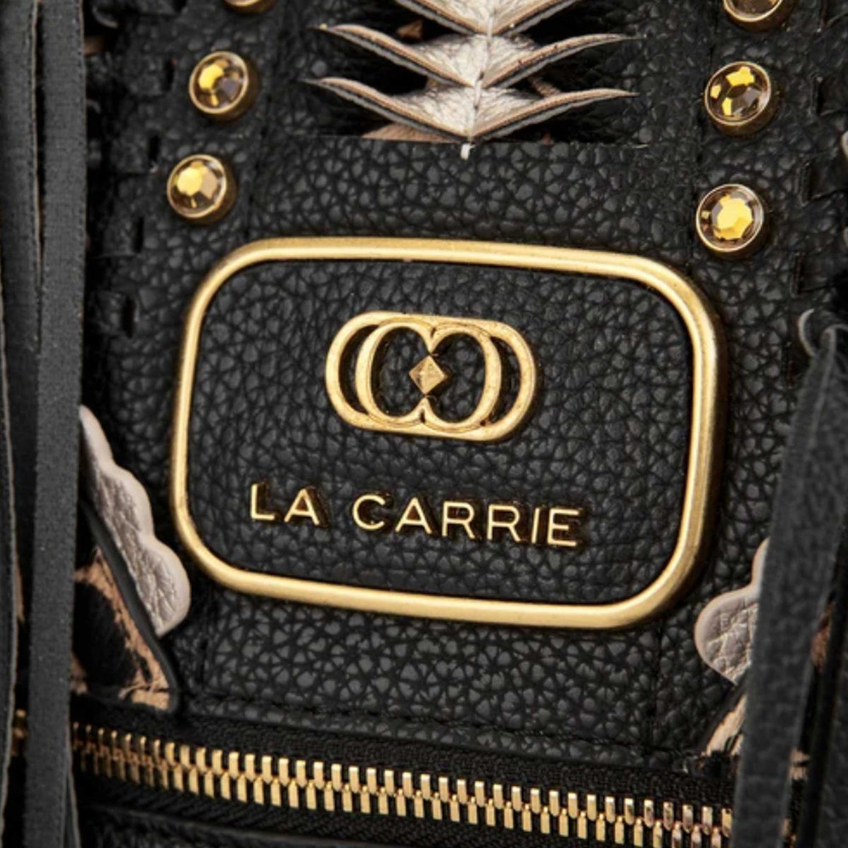 Dettagli borsa La Carrie Jungle con frange e tracolla