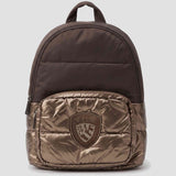 Blauer zaino trapuntato con logo F6WAVE04/PAD marrone