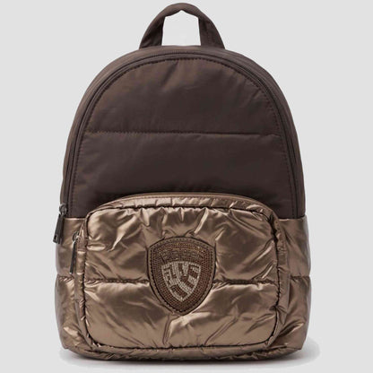 Blauer zaino trapuntato con logo F6WAVE04/PAD marrone