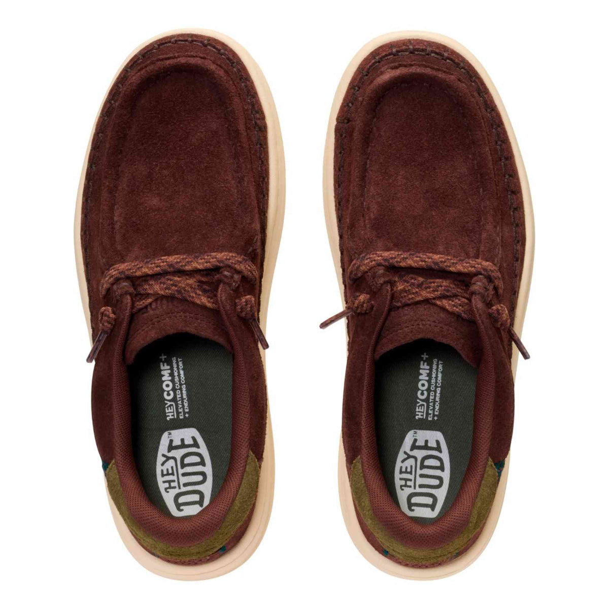 Hey Dude Harper Moc Crafted Suede marrone dettaglio tomaia