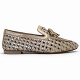 Mocassini Bottega Fermana Donna Oro M26104 | Pelle Intrecciate e Nappine