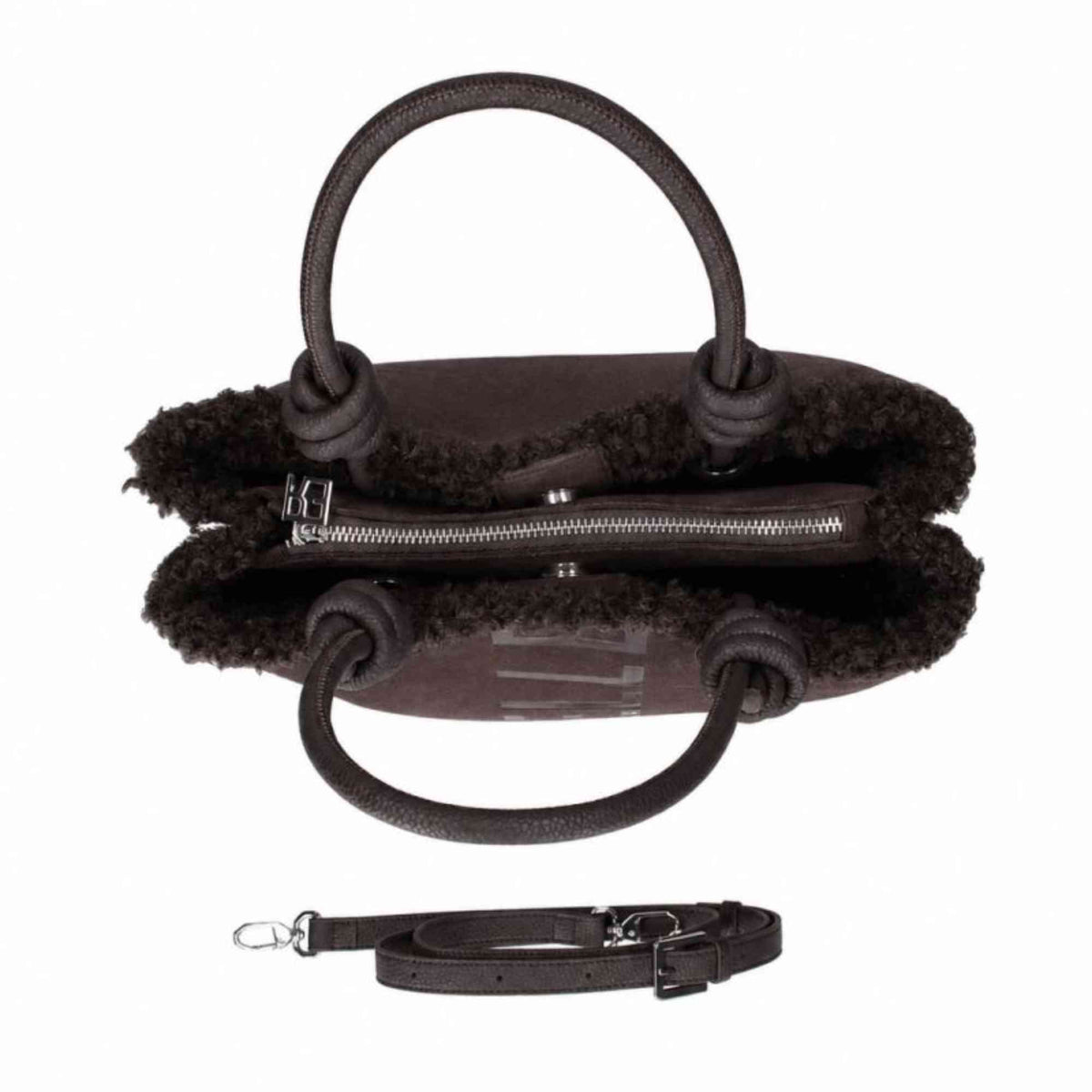 Borsa Rebelle ASE Big Furry Wengè in Camoscio | Cartella Donna