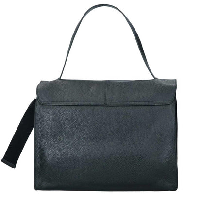 Rebelle Clio Satchel L borsa nera in pelle vista laterale