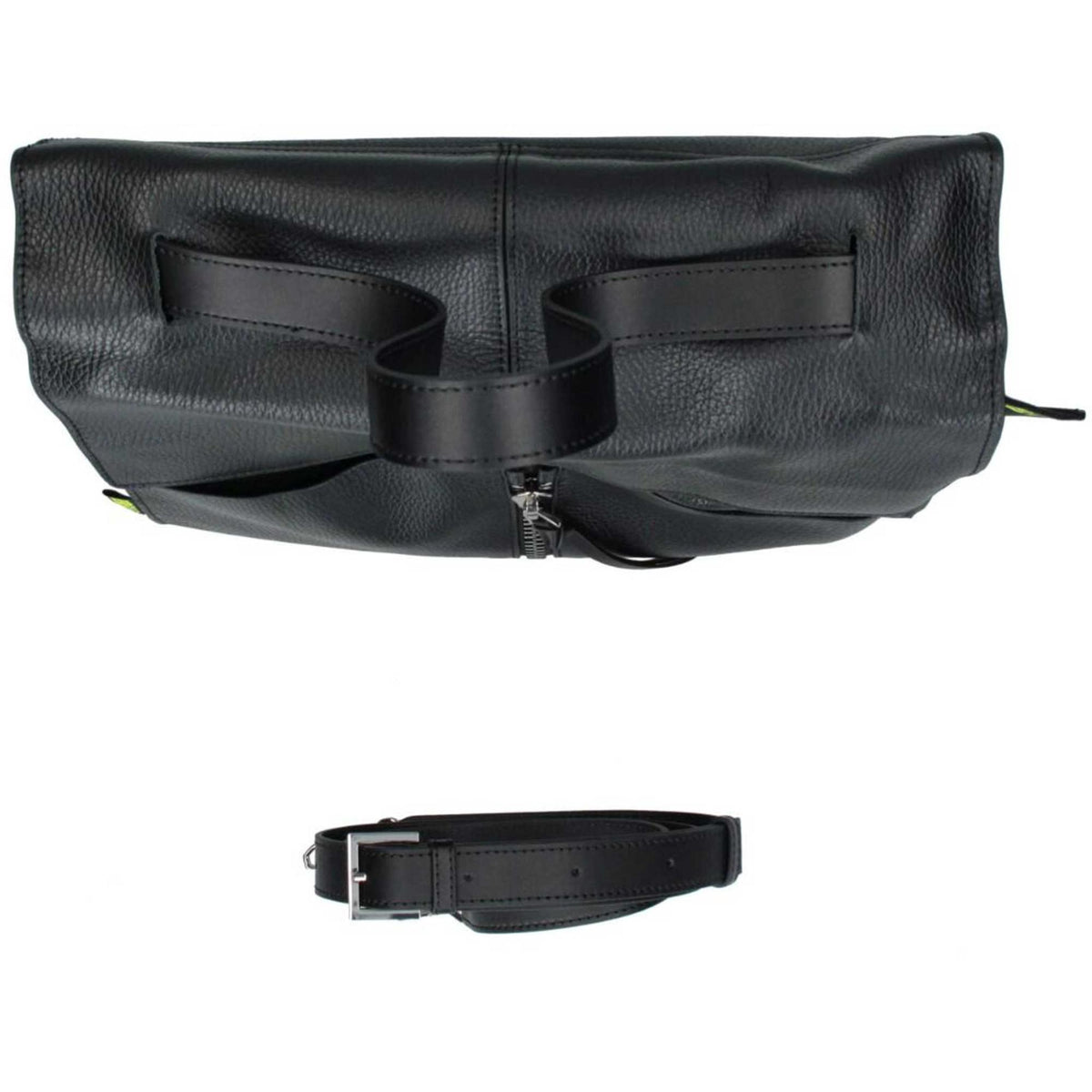 Rebelle Clio Satchel L nera dettaglio pelle e logo