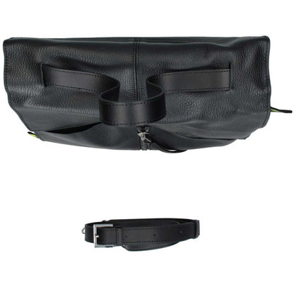 Rebelle Clio Satchel L nera dettaglio pelle e logo