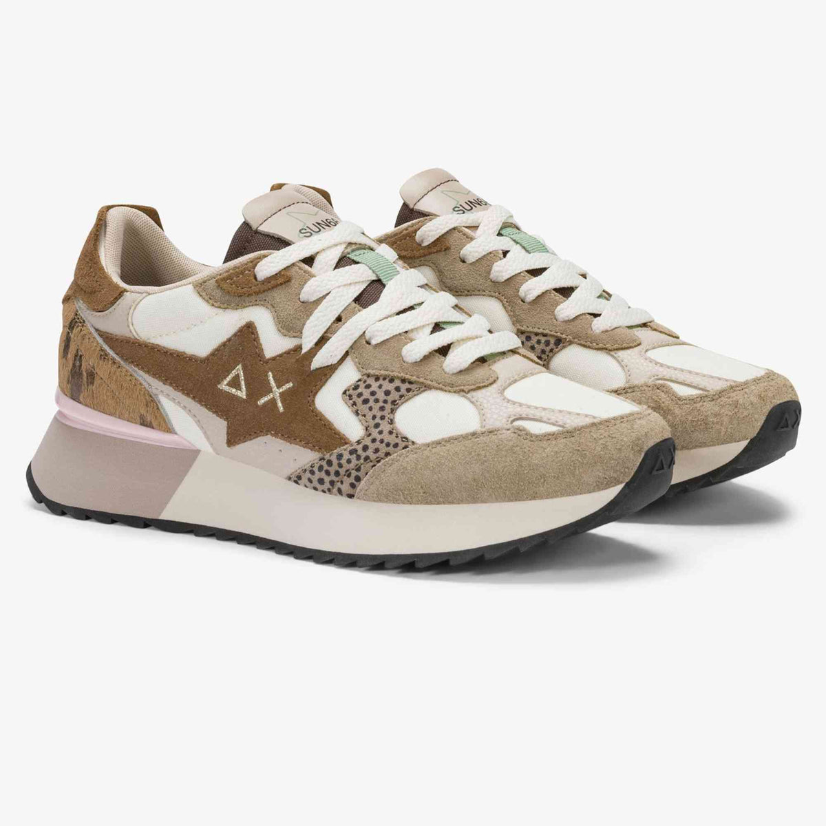 SUN68 Stargirl Multicolor donna beige vista laterale