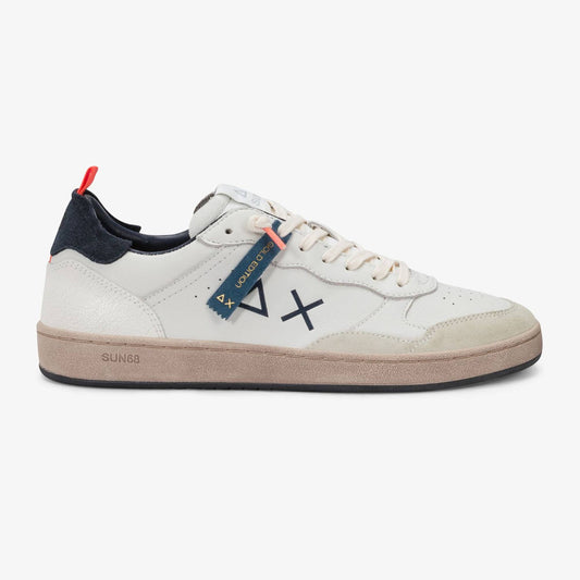 SUN68 Urban Basket Z46146 uomo bianco blu in pelle