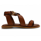 Sandali Bottega Fermana S4BI tacco flat donna | Pelle Marrone