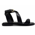 Sandali Bottega Fermana S4BI tacco flat donna | Pelle Nero