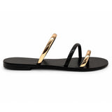 Sandali flat Nicolas Lainas 27T in Pelle marrone/rame | Tacco Basso Comodo