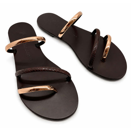 Sandali Flat Nicolas Lainas 27T marrone/rame