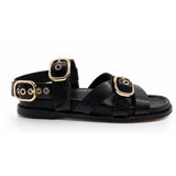 Sandali INUOVO D51006 Donna con Fibbe alla Schiava | Pelle Nero