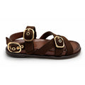Sandali INUOVO  D51006 Donna in Pelle Scamosciata alla Schiava | Marrone Mogano
