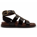 Sandali INUOVO D51013 Donna con Fibbe alla Schiava | Pelle Marrone