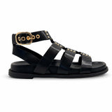 Sandali INUOVO D51013 Donna con Fibbe alla Schiava | Pelle Nero