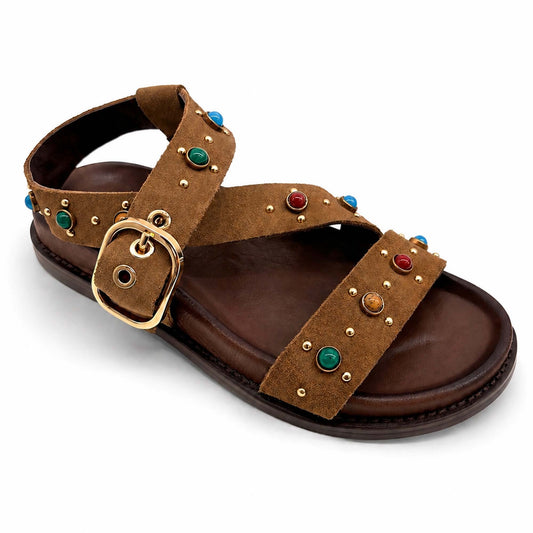 Sandali INUOVO D51047 alla Schiava con Borchie Donna 