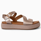 Sandali INUOVO Donna Platform Zeppa A96001 | In Pelle Bronzo