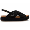 Sandali INUOVO Donna Platform Zeppa A96075 | Tessuto Nero