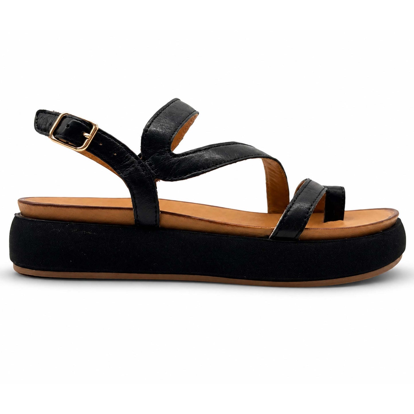 Sandali INUOVO Donna Platform con Zeppa Nero