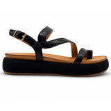 Sandali INUOVO Donna Platform Zeppa A96003 Infrapollice | In Pelle Nero
