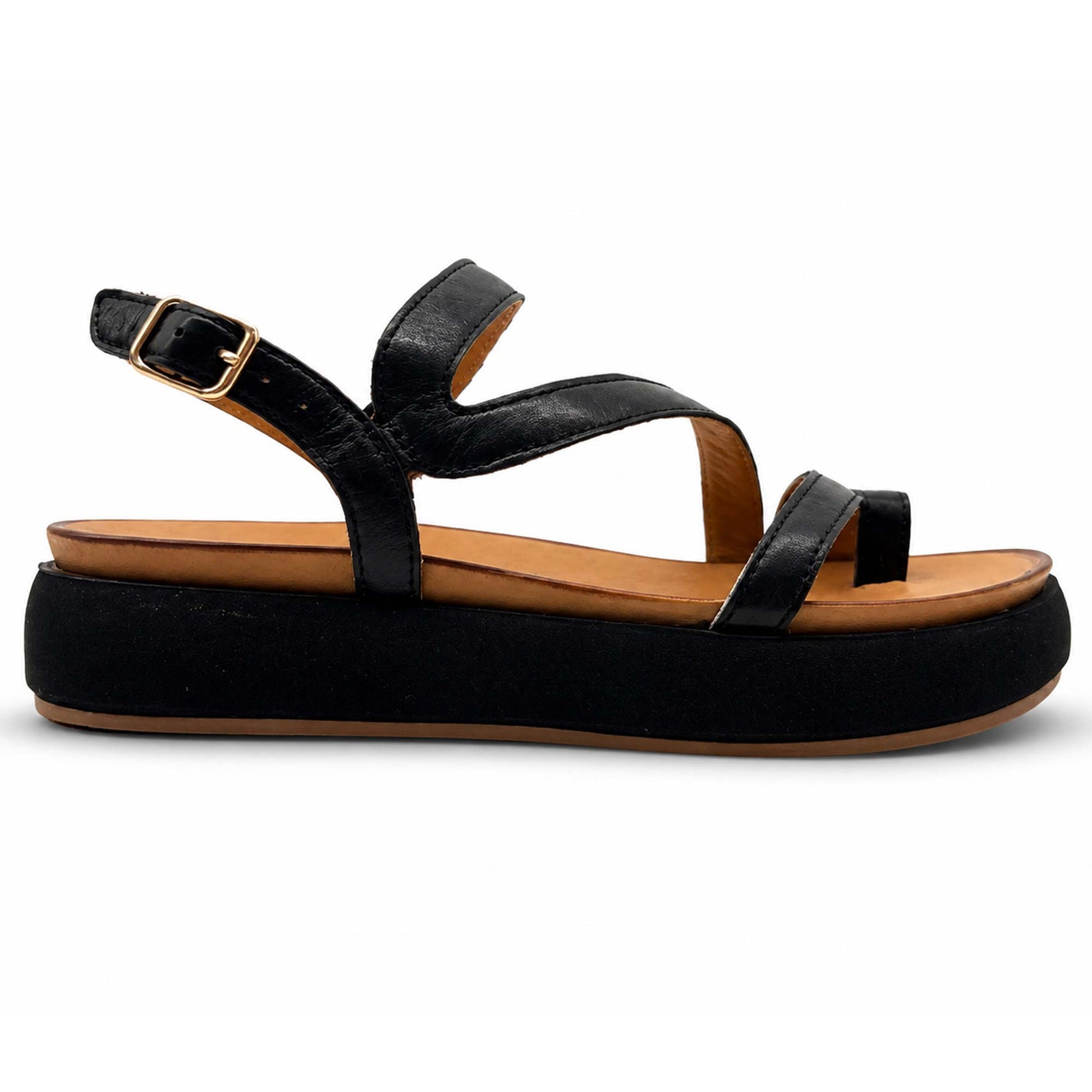 Sandali INUOVO Donna Platform con Zeppa Nero
