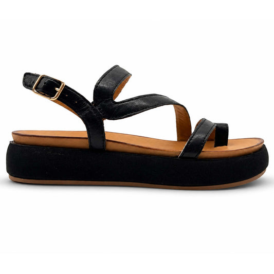 Sandali INUOVO Donna Platform con Zeppa Nero