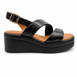 Sandali INUOVO Donna Zeppa A99023 | In Pelle Nero