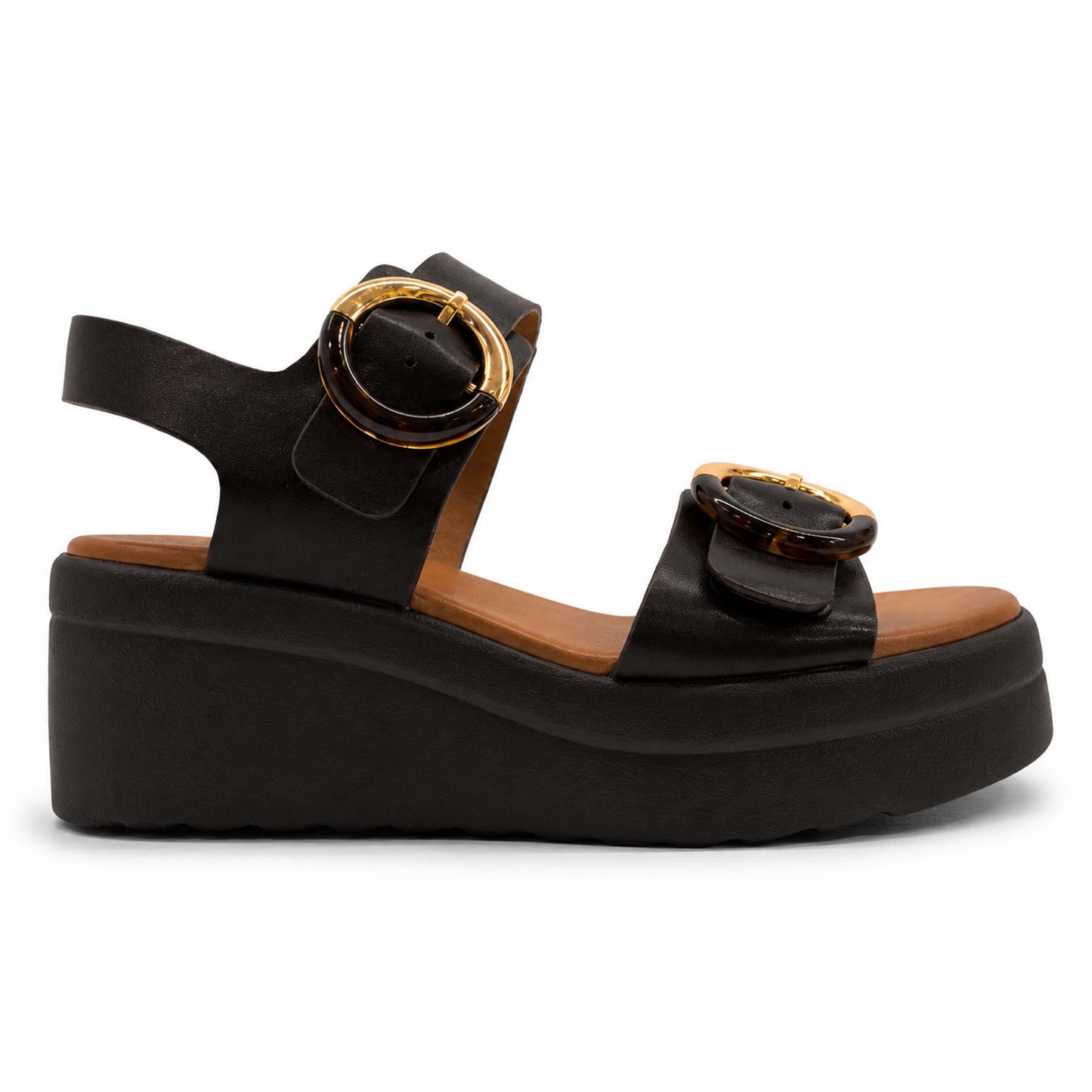 Sandali INUOVO Donna Zeppa A99025 | Pelle Marrone