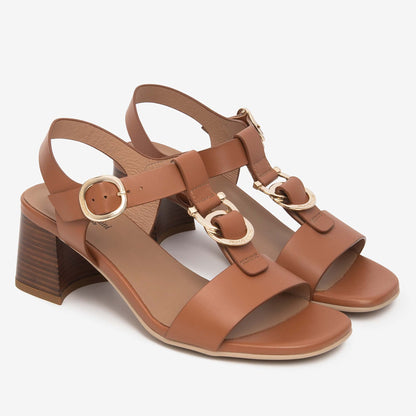 Sandali NeroGiardini Donna E615870-329 | Tacco Medio Marrone Cognac