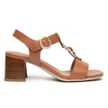 Sandali NeroGiardini Donna E615870-329 | Tacco Medio Marrone Cognac