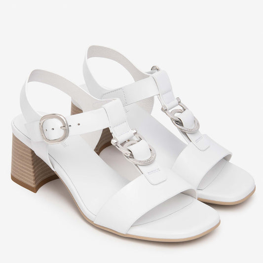 Sandali NeroGiardini Donna E615870-707 | Tacco Medio Bianco