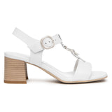 Sandali NeroGiardini Donna E615870-707 | Tacco Medio Bianco
