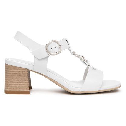 Sandali NeroGiardini Donna E615870-707 | Tacco Medio Bianco