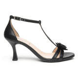 Sandali NeroGiardini Donna Tacco Alto E615642-100 in Pelle | Eleganti con Fiore