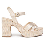 Sandali NeroGiardini Donna Tacco Alto E616071-418 in Pelle Oro | Made in Italy