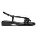 Sandali Nero Giardini Donna Tacco Basso con fiore | Pelle Nera E615901D-100