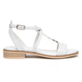 Sandali Nero Giardini Donna Tacco Basso in Pelle Bianca| E615895D-707