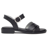 Sandali Nero Giardini Donna Tacco Basso in Pelle Nera | E513400D-100
