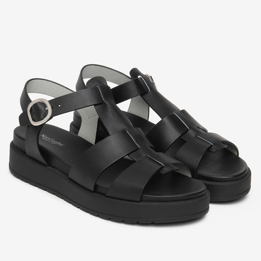 Sandali Platform NeroGiardini Donna E617050-100 | Pelle Nero, Tacco Comodo
