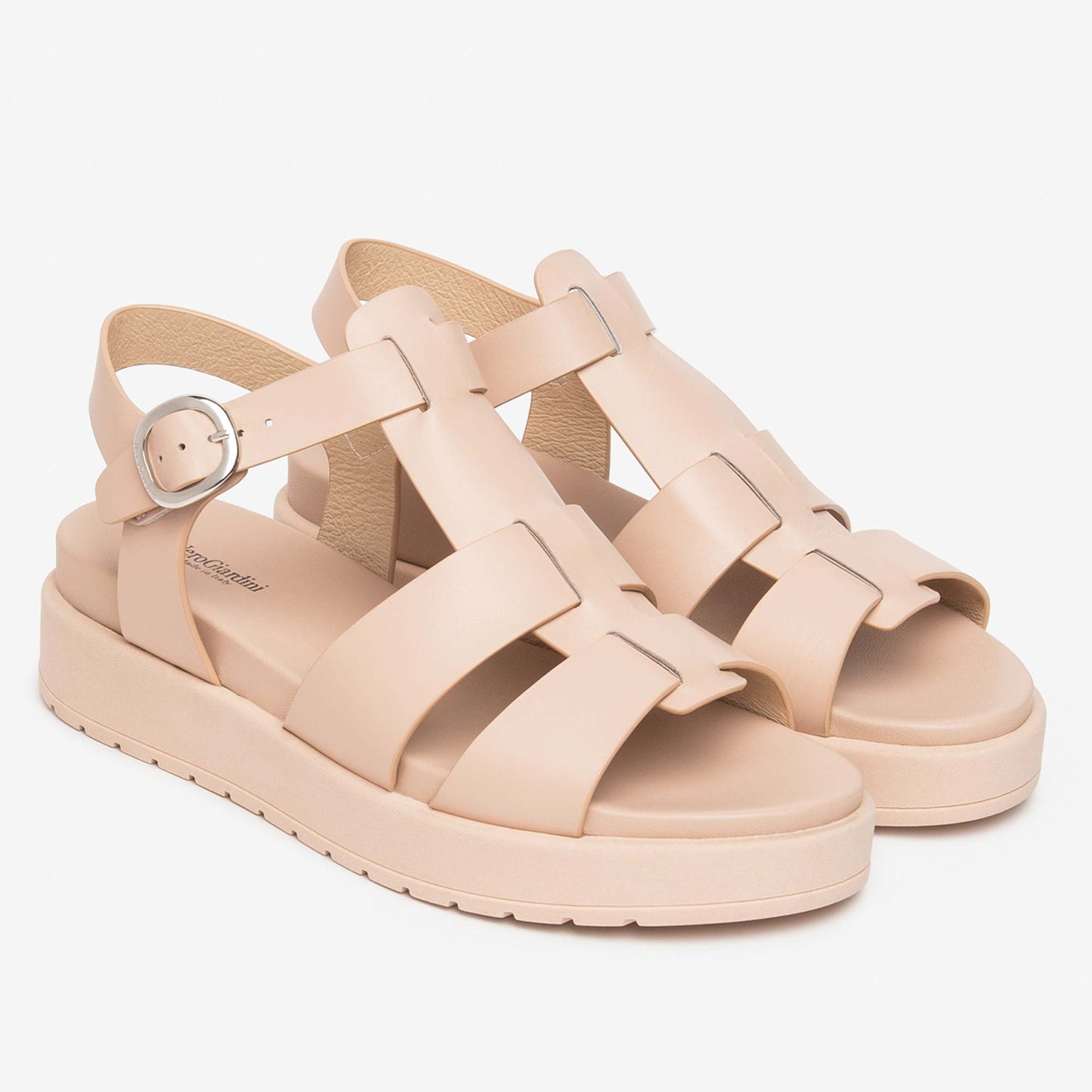 Sandali Platform NeroGiardini Donna E617050-614 | Pelle Rosa, Tacco Comodo