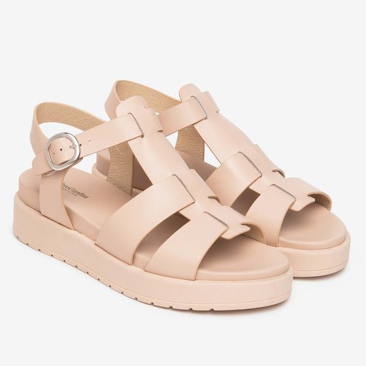 Sandali Platform NeroGiardini Donna E617050-614 | Pelle Rosa, Tacco Comodo
