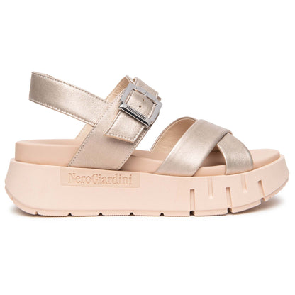 Sandali Platform NeroGiardini Donna E617064-675 | Pelle Rosa, Tacco Comodo