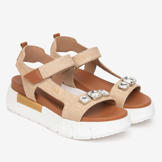 Sandali Platform NeroGiardini Donna Marrone E617061-420 | Pelle, Corda