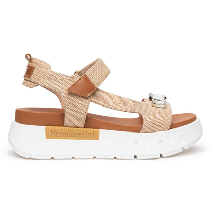 Sandali Platform NeroGiardini Donna Marrone E617061-420 | Pelle, Corda