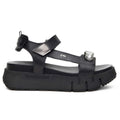 Sandali Platform NeroGiardini Donna con Pietre E410707-100 | Pelle Nero, Comodo