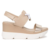 Sandali Zeppa NeroGiardini E616061-415 in Pelle Beige | Tacco Comodo