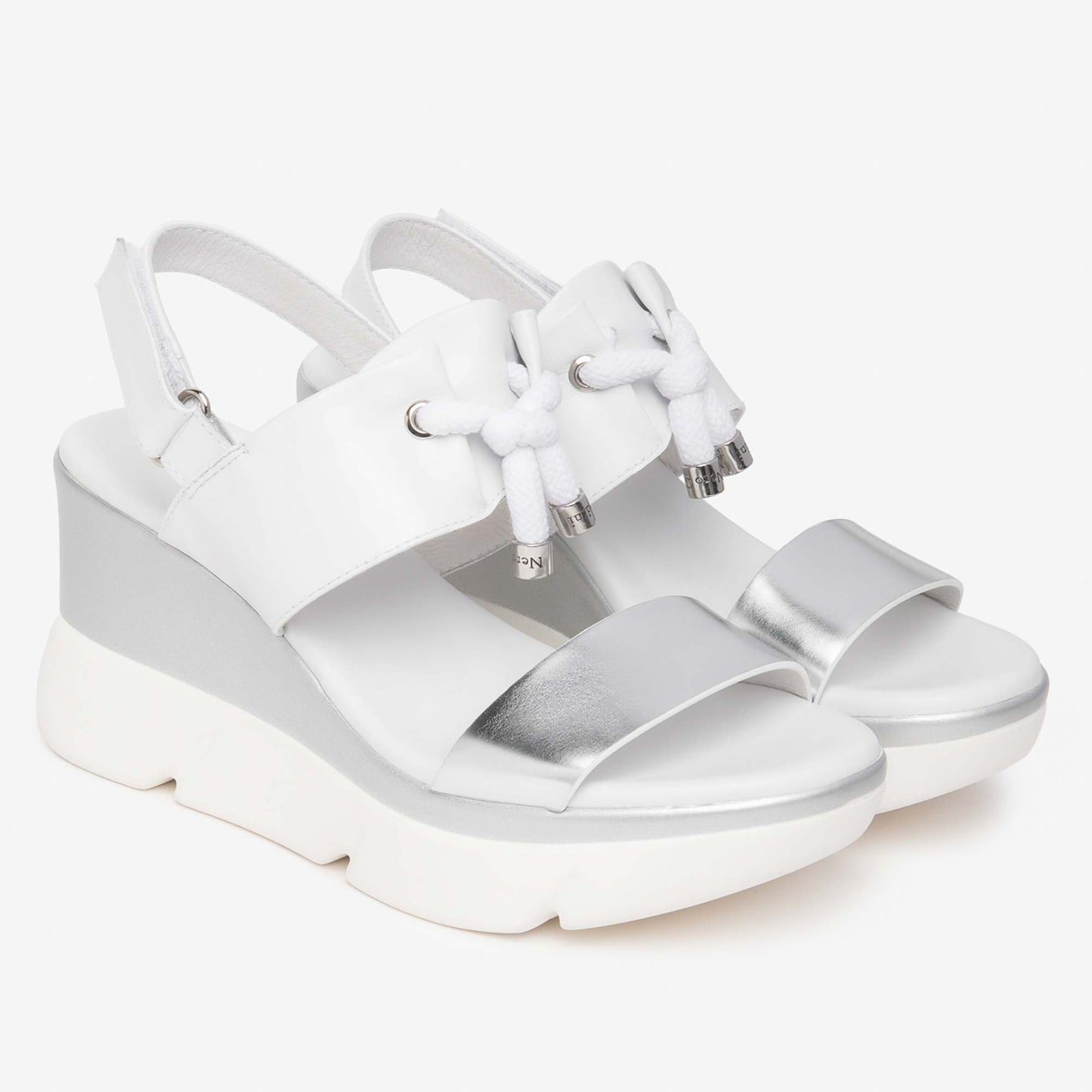 Sandali Zeppa NeroGiardini E616061-700 in Pelle Beige | Tacco Comodo