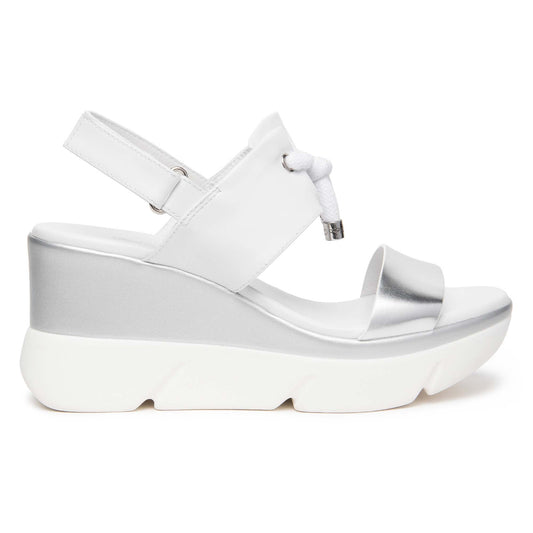 Sandali Zeppa NeroGiardini E616061-700 in Pelle Beige | Tacco Comodo