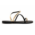 Sandali flat Nicolas Lainas 63T in Pelle nero/oro | Tacco Basso Comodo