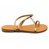 Sandali flat Nicolas Lainas 63T in Pelle oro | Tacco Basso Comodo